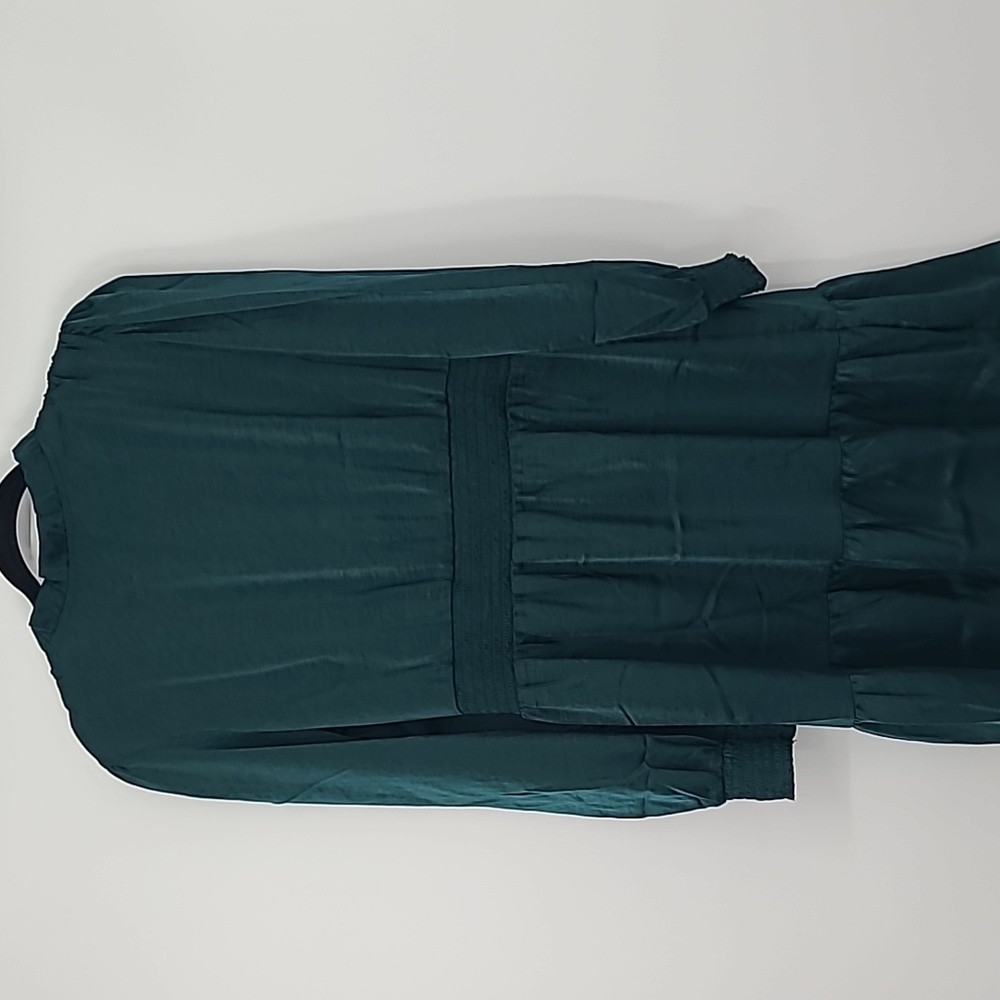 NWT Lucky Brand sea moss satin boho dress medium - Picture 8 of 8